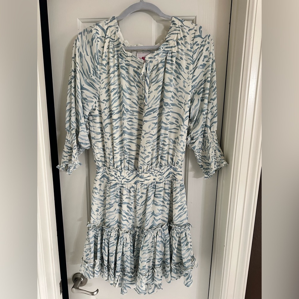 Buddy Love blue and white zebra print dress. Size Small never worn. No tags